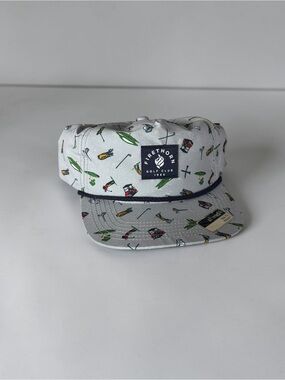 Firethorn Golf Club White Printed Golf Visor Cap